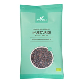 Foodin Musta riisi 500g luomu kalorit ja ravintosisältö - 386 kcal