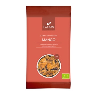 Foodin Mango 80g luomu kalorit ja ravintosisältö - 275 kcal