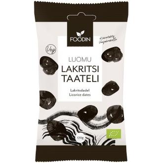 Foodin Lakritsitaateli Luomu 170G kalorit ja ravintosisältö - 289 kcal