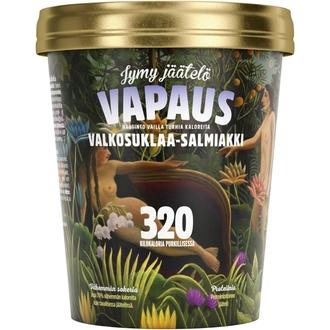 Jymy Vapaus Valkosuklaa-Salmiakki Jäätelö laktoositon 500ml kalorit ja ravintosisältö