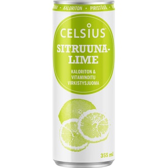 Celsius 355ml sitruuna-lime kalorit ja ravintosisältö