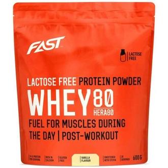 FAST Laktoositon Hera80 whey protein powder Vanilla 600g kalorit ja ravintosisältö - 396 kcal