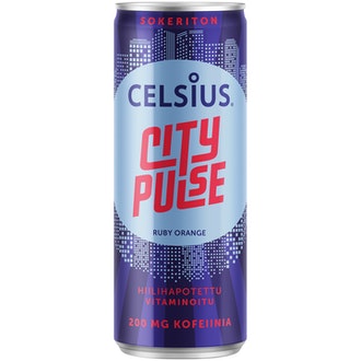 Celsius City Pulse Ruby Orange 0,355l kalorit ja ravintosisältö