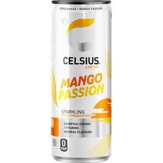 CELSIUS Mango Passion energiajuoma 355 ml kalorit ja ravintosisältö - 2 kcal