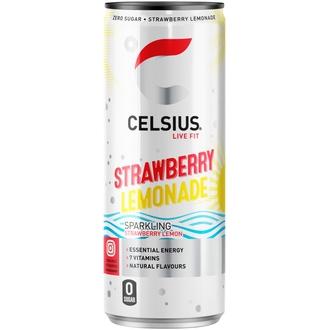 CELSIUS Strawberry Lemonade energiajuoma 355 ml kalorit ja ravintosisältö