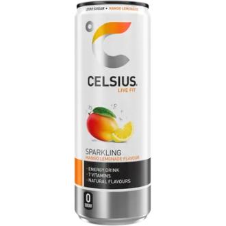 CELSIUS Mango Lemonade Energiajuoma 355ml kalorit ja ravintosisältö - 3 kcal