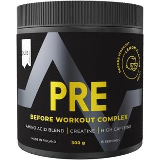 Puls Pre Workout 300 G Sitruunanmakuinen Aminohappojuomajauhe kalorit ja ravintosisältö