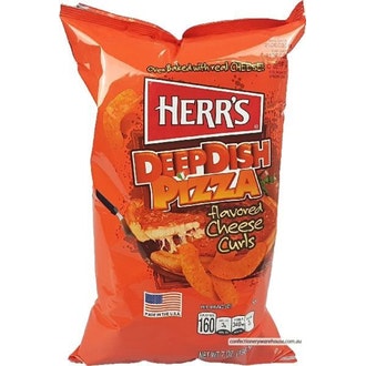 Herr´s Deep Dish Pizza Cheese Curls 199g kalorit ja ravintosisältö - 571 kcal