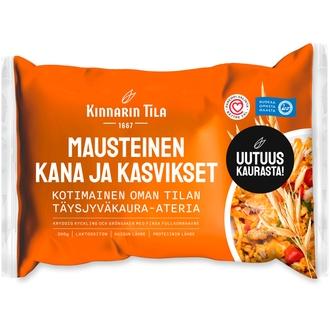 Kinnarin Tila 300g Mausteinen kana ja kasvikset täysjyväkaura-ateria kalorit ja ravintosisältö