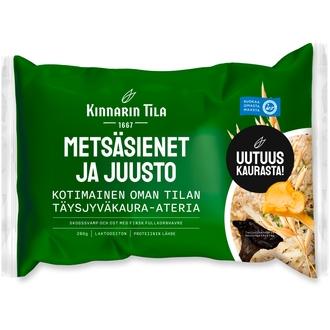 Kinnarin Tila 280g Metsäsienet ja mustaleimasulatejuusto täysjyväkaura-ateria kalorit ja ravintosisältö