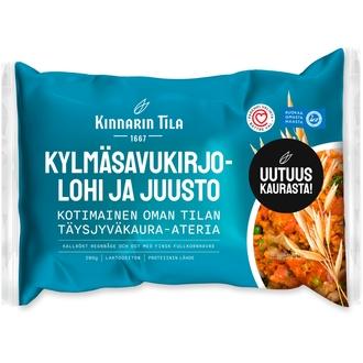 Kinnarin Tila 280g Kylmäsavukirjolohi ja mustaleimasulatejuusto täysjyväkaura-ateria kalorit ja ravintosisältö
