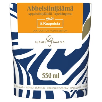 Suomen jäätelön Abbelsiinijäämä 550ml kalorit ja ravintosisältö