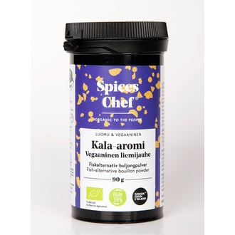 Spices Chef luomu Kala-aromi vegaaninen liemijauhe 90g BPA-vapaassa biomuovi maustepurkissa. kalorit ja ravintosisältö - 215 kcal