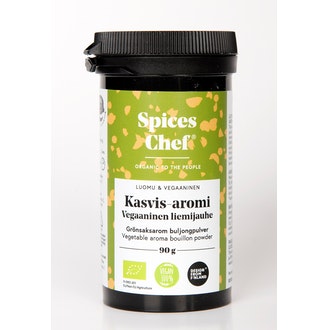 Spices Chef luomu Kasvis-aromi vegaaninen liemijauhe 90g BPA-vapaassa biomuovi maustepurkissa. kalorit ja ravintosisältö - 215 kcal