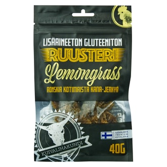 Kuivalihakundi Chicken Jerky Lemongrass 40g kalorit ja ravintosisältö