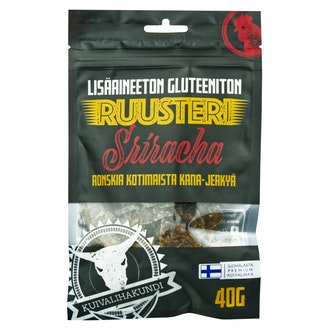 Kuivalihakundi Chicken Jerky Sriracha 40g kalorit ja ravintosisältö - 311 kcal