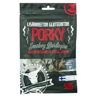 Kuivalihakundi Greasy Pork Jerky Smokey BBQ 50g kalorit ja ravintosisältö