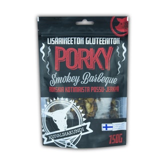 Kuivalihakundi Greasy Pork Jerky Smokey BBQ 150g kalorit ja ravintosisältö