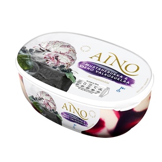 Aino 520g/0,9L Mustaherukka & Vieno Valkosuklaa kermajäätel kalorit ja ravintosisältö