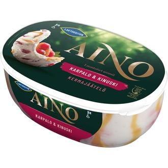 Aino Karpalo&Kinuski Laktoositon kermajäätelö kotipakkaus 527g/900ml kalorit ja ravintosisältö