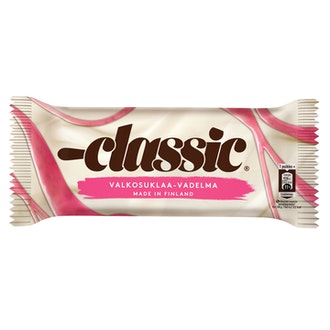Classic jäätelö 69g valkosuklaa-vadelma kalorit ja ravintosisältö