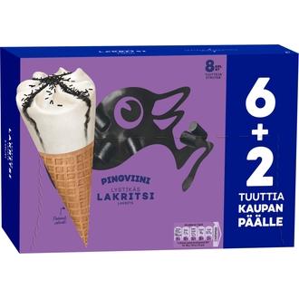 Pingviini Lakritsi jäätelötuutti monipakkaus 8x67g kalorit ja ravintosisältö