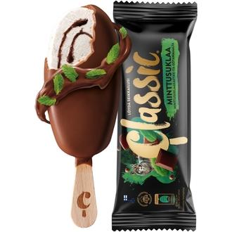 Classic Minttusuklaa kermajäätelöpuikko 76g/100ml kalorit ja ravintosisältö - 334 kcal