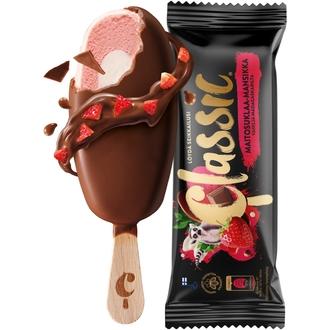 Classic Maitosuklaa-Mansikka kermajäätelöpuikko 85g/95ml kalorit ja ravintosisältö - 308 kcal