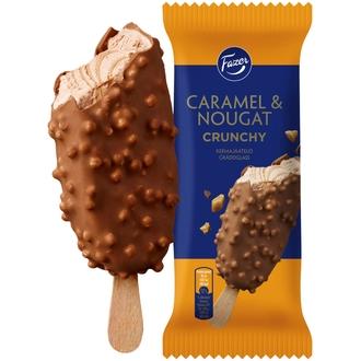 Fazer Caramel & Nougat Crunchy jäätelöpuikko 65g/90ml kalorit ja ravintosisältö - 383 kcal
