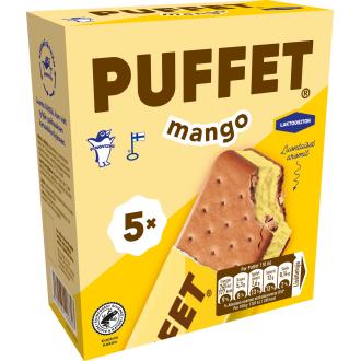 Puffet jäätelö mango laktoositon 5x62g kalorit ja ravintosisältö - 285 kcal