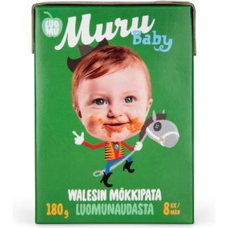 Muru Baby Walesin Mökkipata Luomunaudasta Alk. 8 Kk Luomulastenateria 180 G kalorit ja ravintosisältö