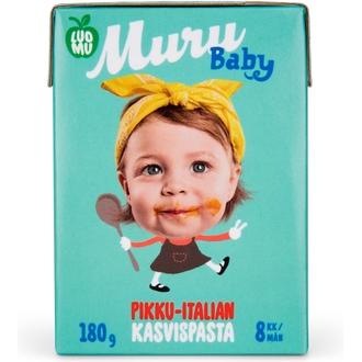 Muru Baby Pikku-Italian Kasvispasta Alk. 8 Kk Luomulastenateria 180 G kalorit ja ravintosisältö - 86 kcal