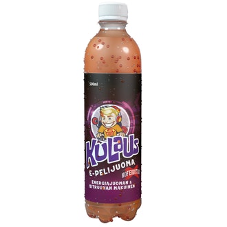 Kulaus E-Pelijuoma energiajuoman ja sitruunan makuinen 0,5l kalorit ja ravintosisältö