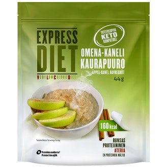 Express Diet ateria-aines omena-kanelikaurapuuro 44g kalorit ja ravintosisältö - 368 kcal