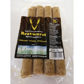 Vegem bratwurst seitanmakkara 260g kalorit ja ravintosisältö - 274 kcal