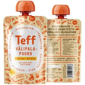 Teff Life omena-mango välipalapuuro kalorit ja ravintosisältö - 67 kcal