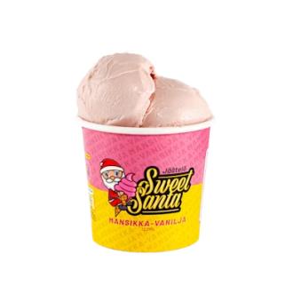 Sweet Santa mansikka-vaniljajäätelö 120ml laktoositon kalorit ja ravintosisältö - 184 kcal
