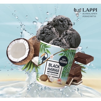 Lappi Jäätelötehdas Black Hawaii 500ml vegaaninen kalorit ja ravintosisältö - 169 kcal