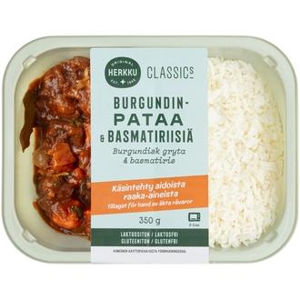 Herkku Burgundinpataa ja basmatiriisiä 350g kalorit ja ravintosisältö