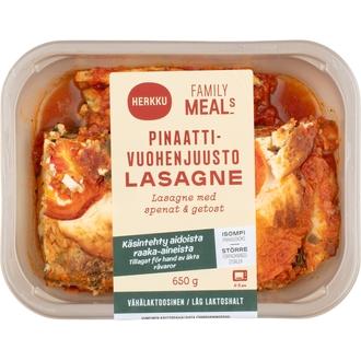Herkku Classics Pinaatti-vuohenjuustolasagne 650g kalorit ja ravintosisältö