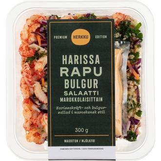 Herkku Premium Edition Harissarapu-bulgursalaatti marokkolaisittain 300g kalorit ja ravintosisältö