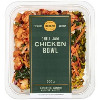 Herkku Premium Edition Chili jam chicken bowl 300g kalorit ja ravintosisältö - 153 kcal