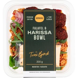 Herkku Premium Edition Falafel & harissa bowl 300g kalorit ja ravintosisältö - 190 kcal