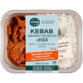 Herkku Classics Kebab luumutomaattikastikkeessa ja riisiä 370g kalorit ja ravintosisältö