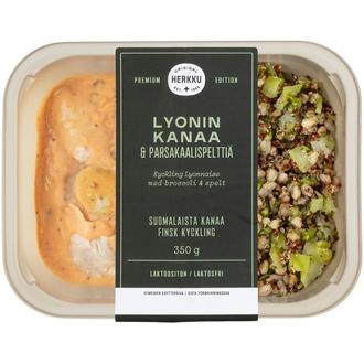 Herkku Premium Edition Lyonin kanaa & parsakaalispelttiä 350g kalorit ja ravintosisältö