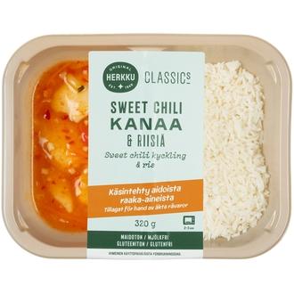 Herkku Classics Sweet chili -kanaa & riisiä 320g kalorit ja ravintosisältö