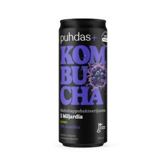 Puhdas+ Kombucha Villi Mustikka 0,5% 0,33l luomu kalorit ja ravintosisältö