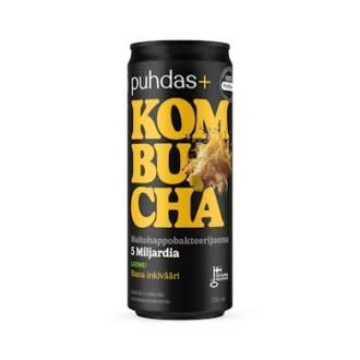 Puhdas+ Kombucha Ihana Inkivääri 0,5% 0,33l luomu kalorit ja ravintosisältö