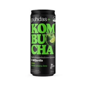 Puhdas+ Kombucha Raikas Omena-Lime 0,5% 0,33l luomu kalorit ja ravintosisältö