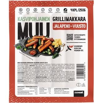 MUU Kasvigrillimakkara Jalapeno-vuusto 250 g kalorit ja ravintosisältö